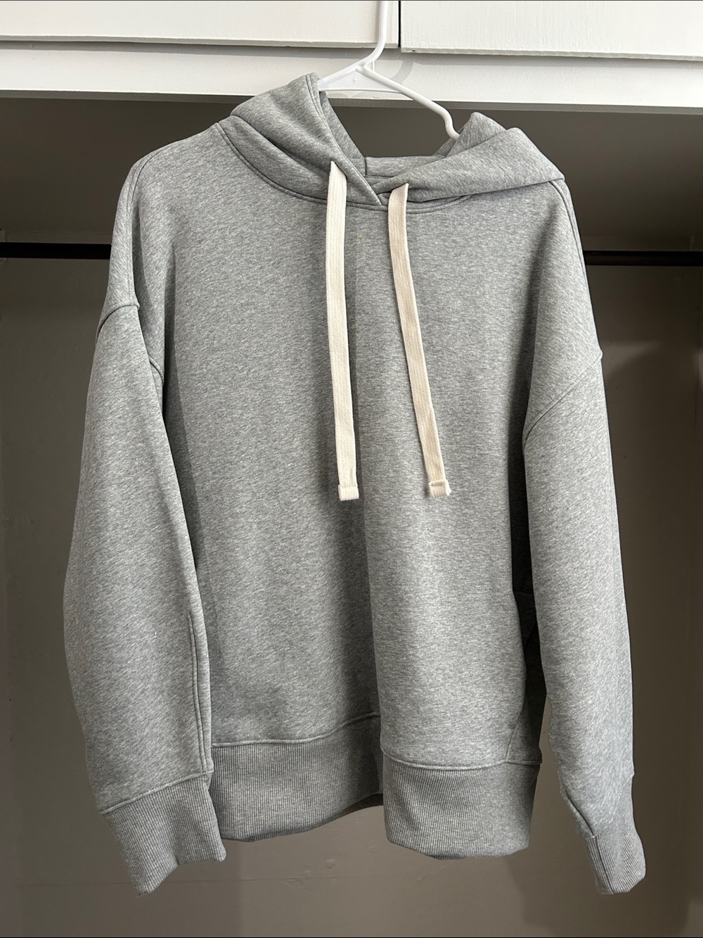 Everlane ReTrack Light Gray Oversized Hoodie Sweatshirt Womens Size S